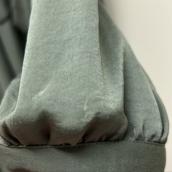 AVEC LES FILLES Anthropologie | Wrap Dress Neck Tie Long Sleeve Olive Gr… - Picture 10 of 12